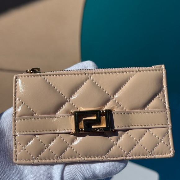 Versace Greca Goddess zippered card case Full Inclusion Blush Pink - Picture 4 of 12